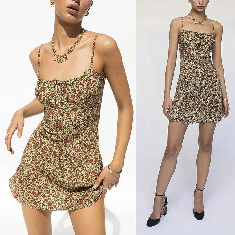Elegant Floral Print Slip Dress for Women