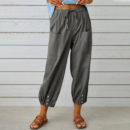 🔥Big Sale 50% OFF🔥Women's Capri Pants Wide Leg Drawstring👖