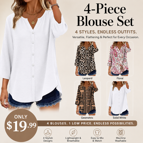Soft Flowing V-Neck Button Shirt – Modern Casual Chic Blouse