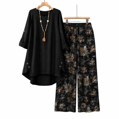 Women's Cotton Linen Half Sleeve Top & Pants Set - Breathable & lightweight