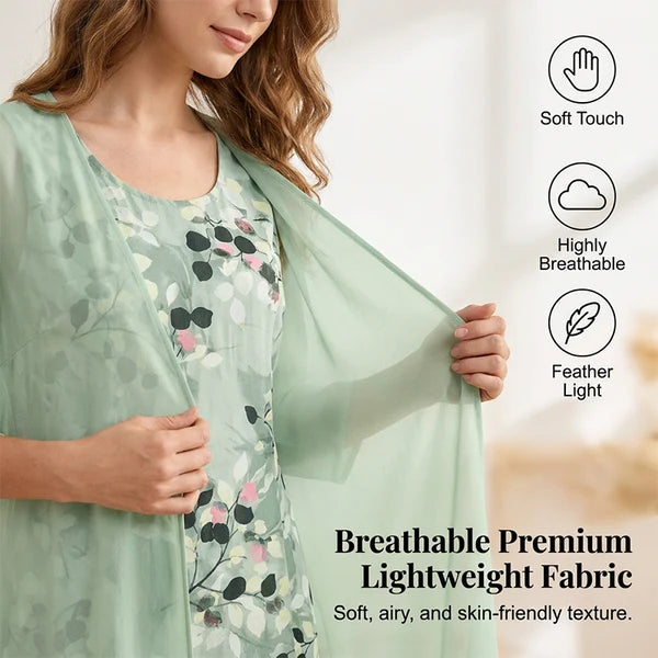 Women's Elegant Chiffon Dress & Cardigan 2-Piece Set