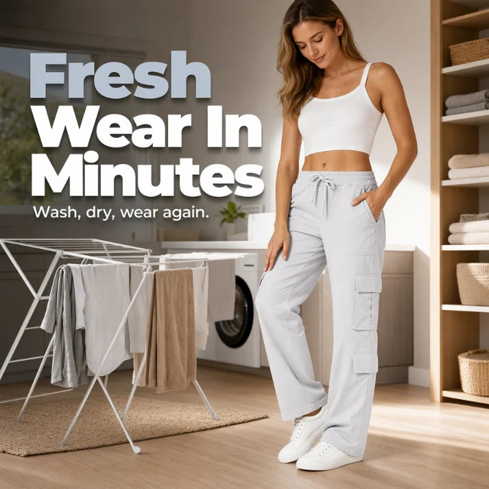 Women's Casual Multi-Pocket Elastic Waistband Cargo Pants