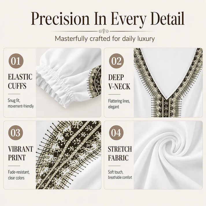✨🛍️Fresh Drop - V-Neck 3D Print Long Sleeve – Flattering Fit & Modern Aesthetic for Any Wardrobe