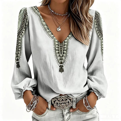 ✨🛍️Fresh Drop - V-Neck 3D Print Long Sleeve – Flattering Fit & Modern Aesthetic for Any Wardrobe