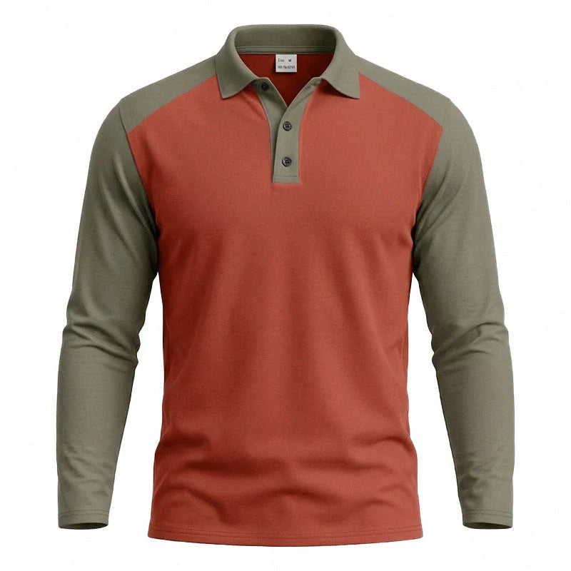 🍁New Fall Collection-Men's Casual Color-Block Long Sleeve Shirt