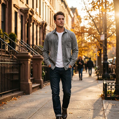 ⏰Last Day Sale 50% Off Retro Washed Denim Shirt Men's