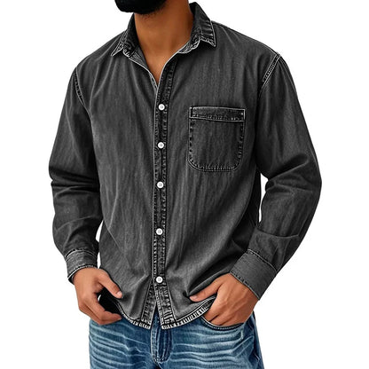 ⏰Last Day Sale 50% Off Retro Washed Denim Shirt Men's
