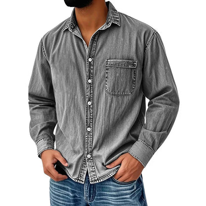 ⏰Last Day Sale 50% Off Retro Washed Denim Shirt Men's