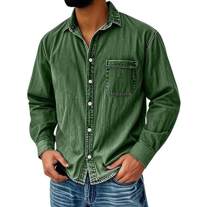 ⏰Last Day Sale 50% Off Retro Washed Denim Shirt Men's
