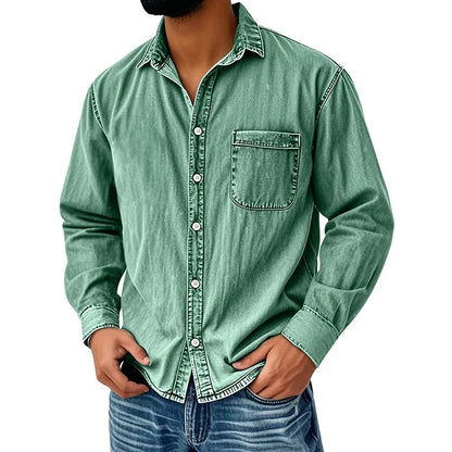 ⏰Last Day Sale 50% Off Retro Washed Denim Shirt Men's