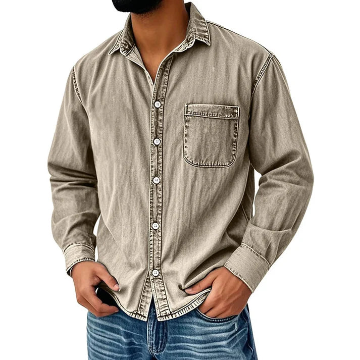 ⏰Last Day Sale 50% Off Retro Washed Denim Shirt Men's