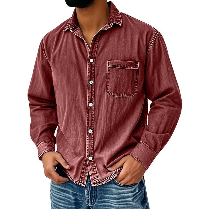 ⏰Last Day Sale 50% Off Retro Washed Denim Shirt Men's